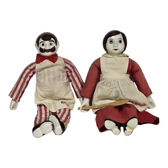 Antique Chef & Baker 16" Porcelain Dolls European Kalmar Cloth Body Baking Theme - Picture 2 of 16